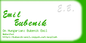 emil bubenik business card